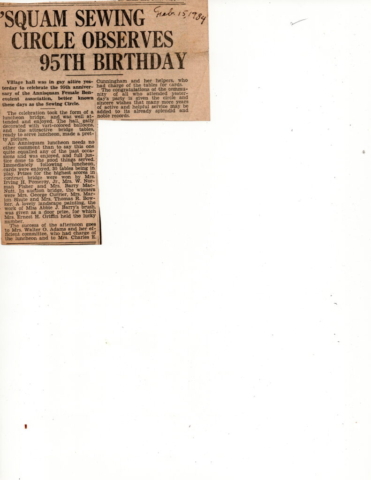 Newspaper clipping - Circle's 95th anniversary