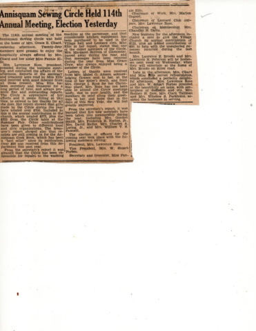 Newspaper clipping - Circle's 114th Annual Meeting