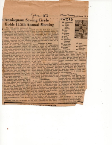 Newspaper clipping - Circle's 115th Annual Meeting